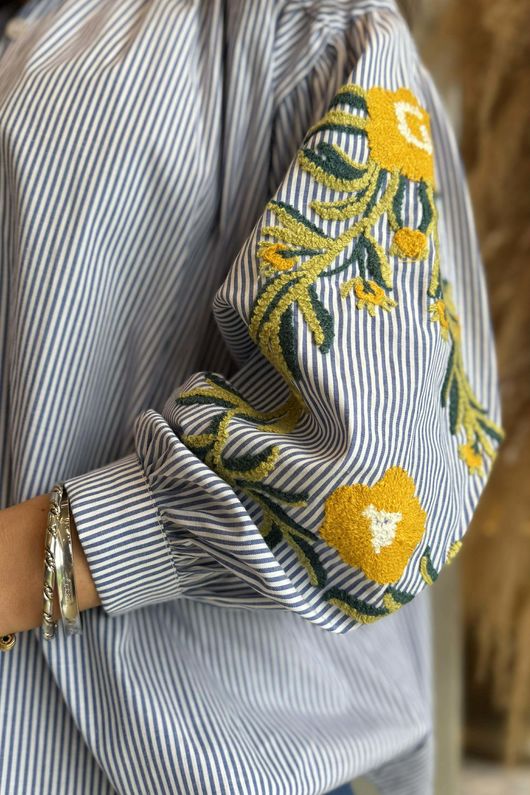 Hutton Crewel Work Shirt Dark Denim